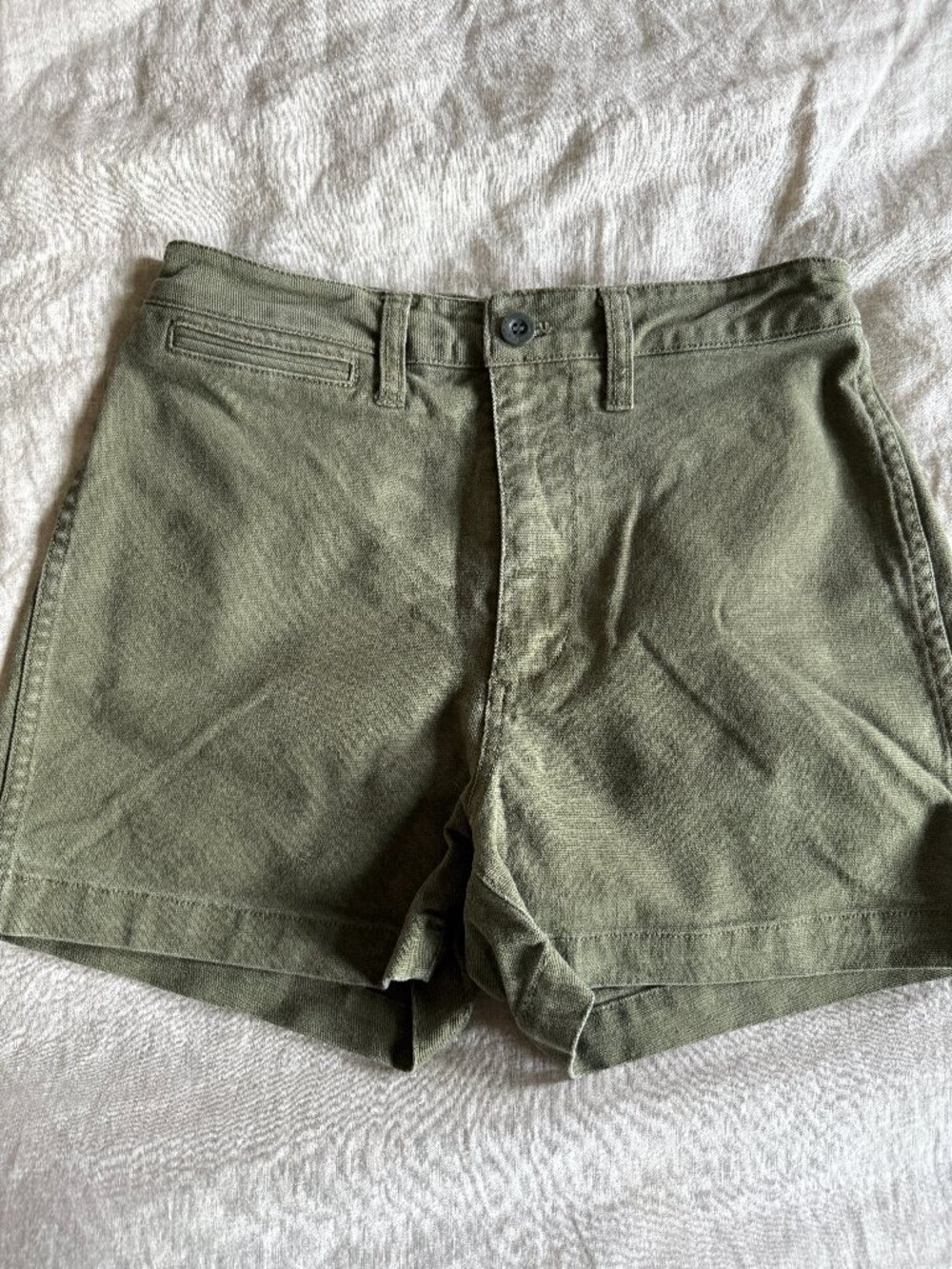 Madewell The Perfect Vintage Fatigue Short Women's Olive Canvas Pocket size 26 - Picture 2 of 5